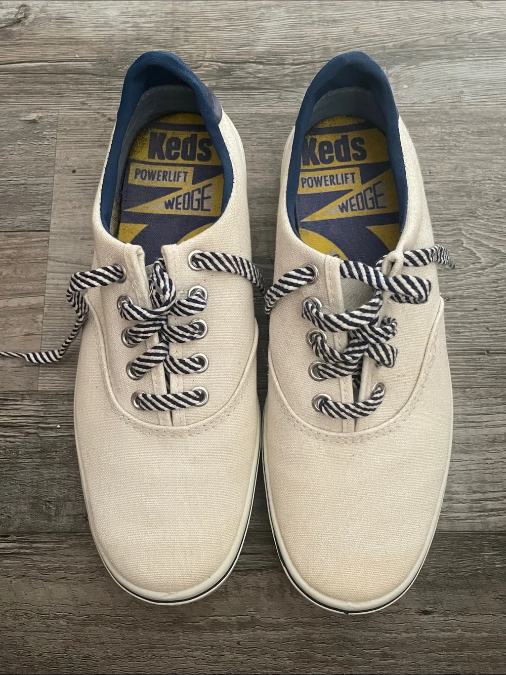 Keds vintage 60’s-70’s unisex Powerlift Wedge Cushion Arch Canvas Shoes
